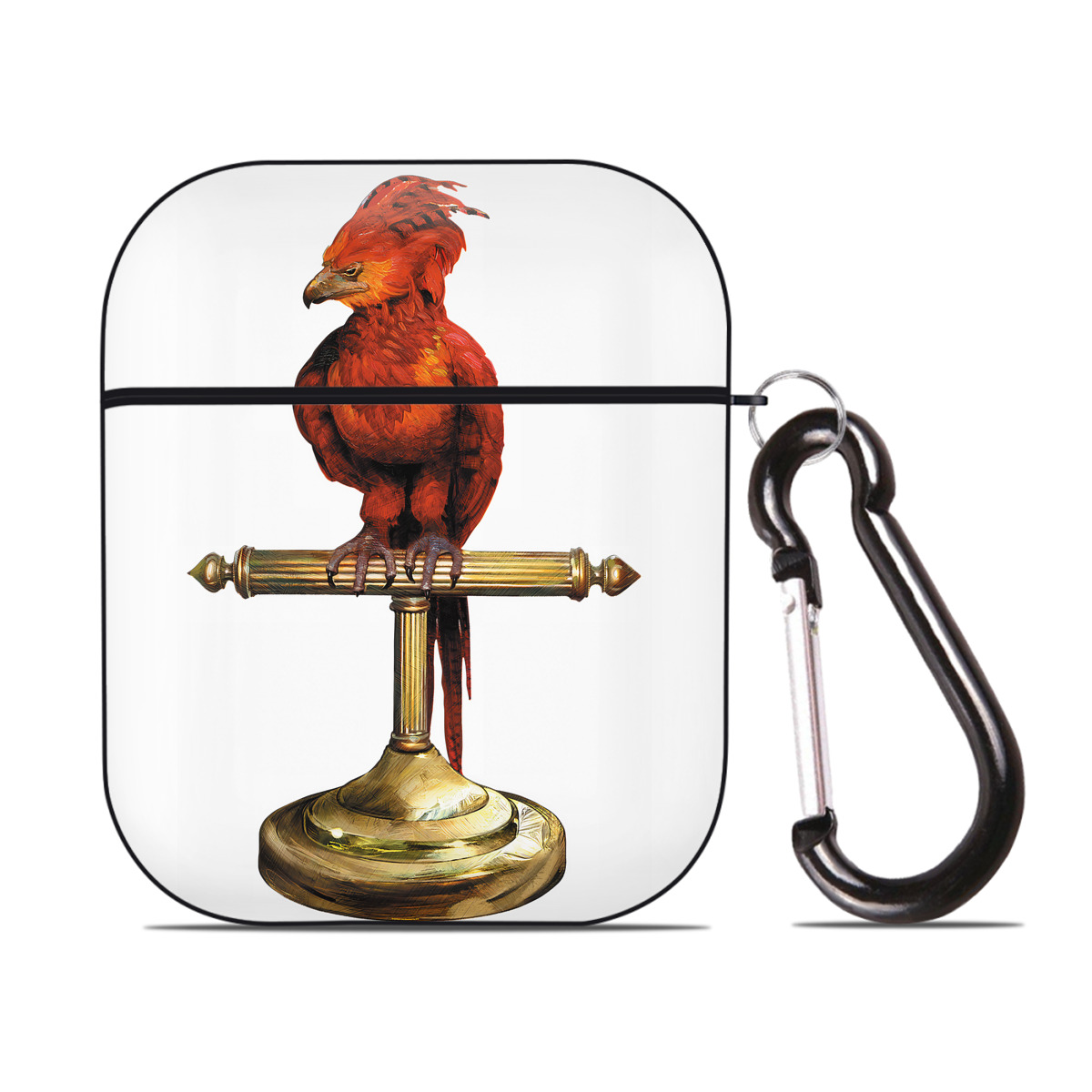 （画像用） Harry Potter ハリー・ポッターシリーズ AirPods 第2世代保護ケース ハードシェル ブラック 耐衝撃・防指紋・カラビナ付き