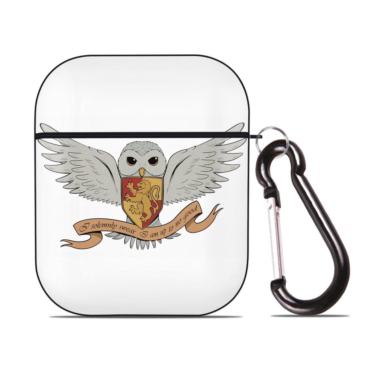 （画像用） Harry Potter ハリー・ポッターシリーズ AirPods 第2世代保護ケース ハードシェル ブラック 耐衝撃・防指紋・カラビナ付き