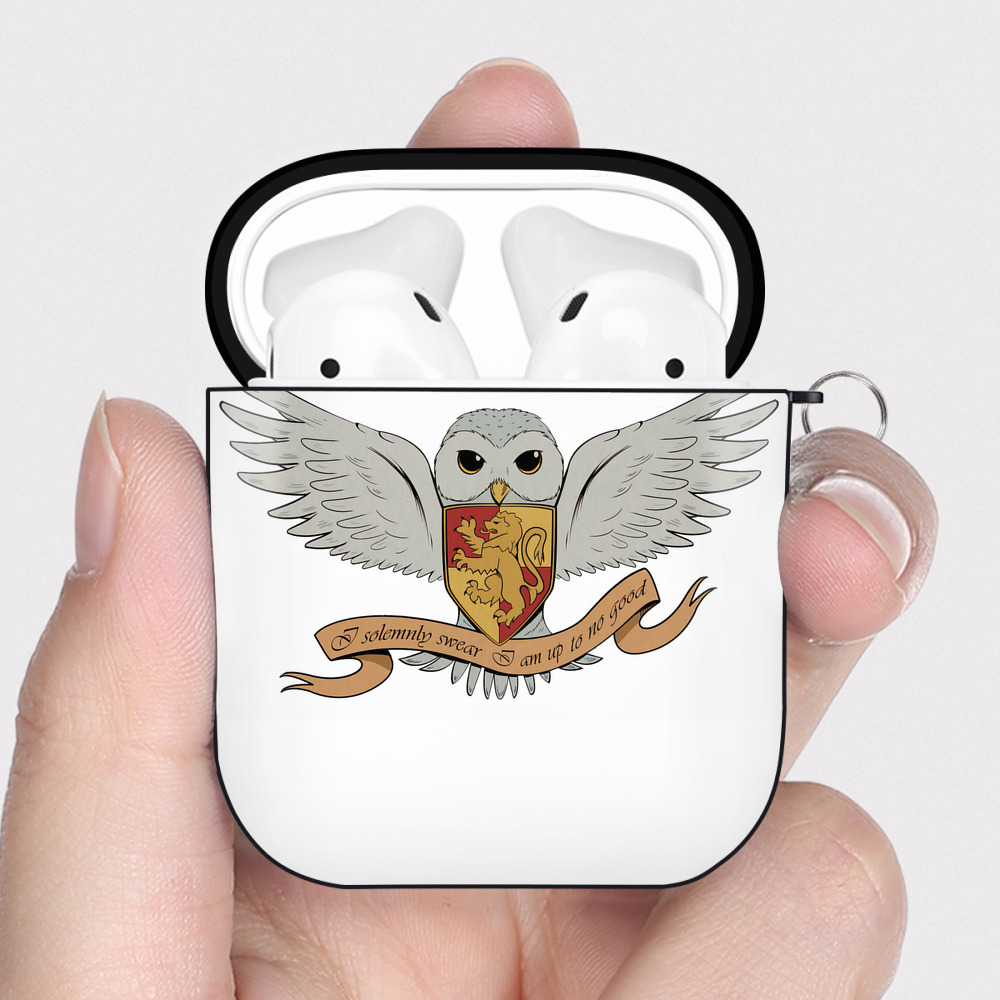 （画像用） Harry Potter ハリー・ポッターシリーズ AirPods 第2世代保護ケース ハードシェル ブラック 耐衝撃・防指紋・カラビナ付き