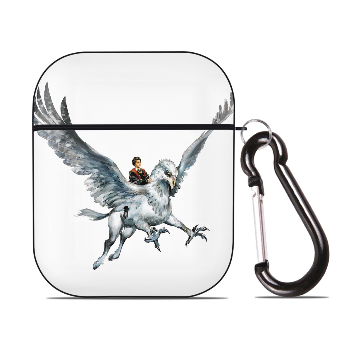 （画像用） Harry Potter ハリー・ポッターシリーズ AirPods 第2世代保護ケース ハードシェル ブラック 耐衝撃・防指紋・カラビナ付き