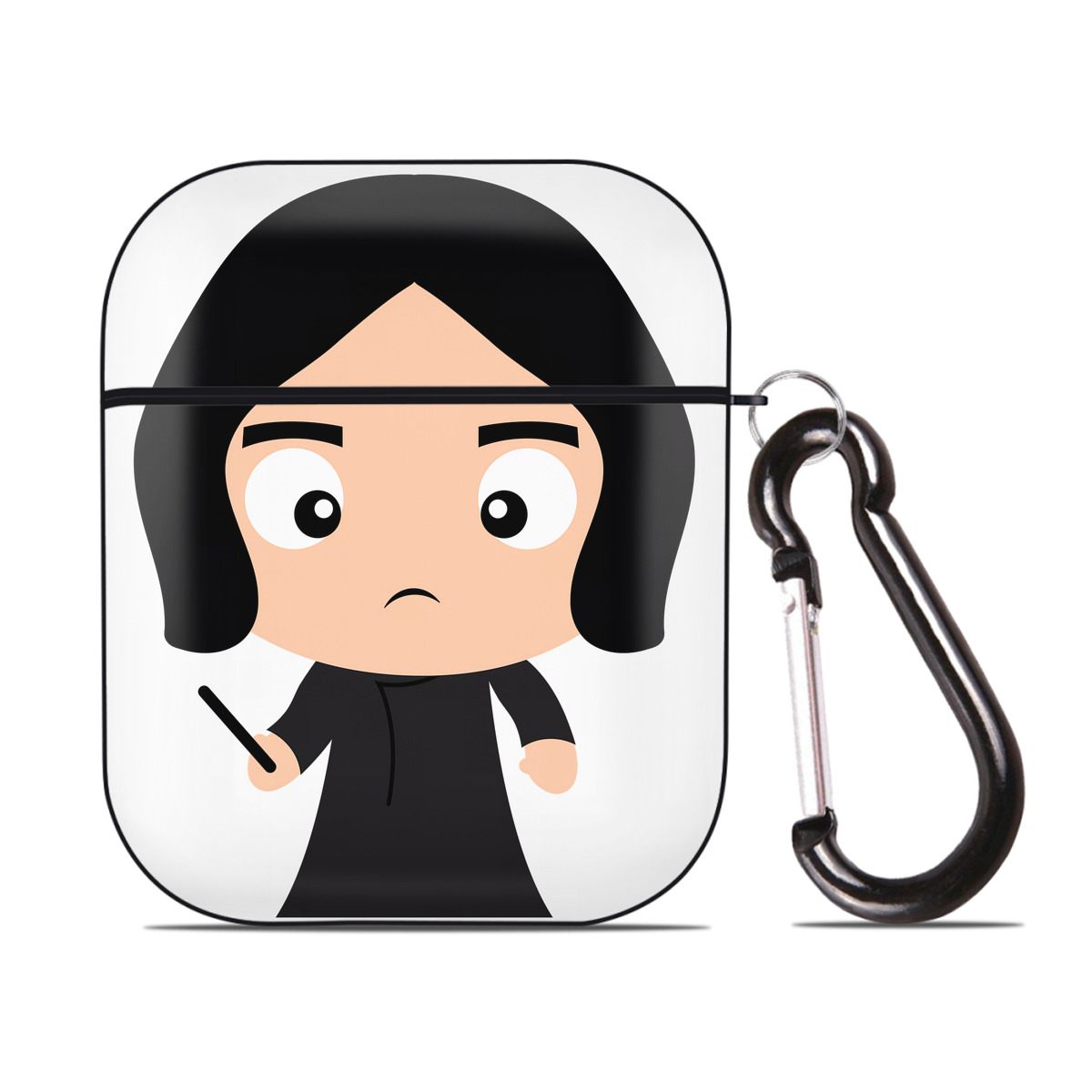 （画像用） Harry Potter ハリー・ポッターシリーズ AirPods 第2世代保護ケース ハードシェル ブラック 耐衝撃・防指紋・カラビナ付き