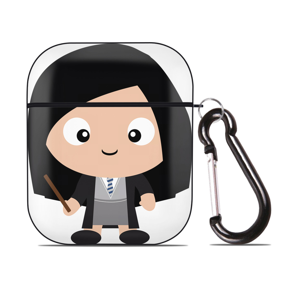 （画像用） Harry Potter ハリー・ポッターシリーズ AirPods 第2世代保護ケース ハードシェル ブラック 耐衝撃・防指紋・カラビナ付き