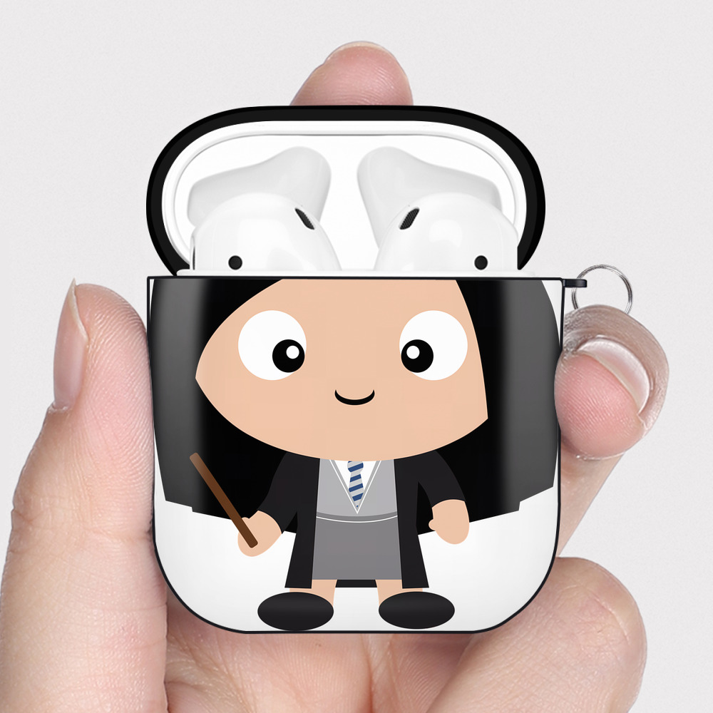 （画像用） Harry Potter ハリー・ポッターシリーズ AirPods 第2世代保護ケース ハードシェル ブラック 耐衝撃・防指紋・カラビナ付き