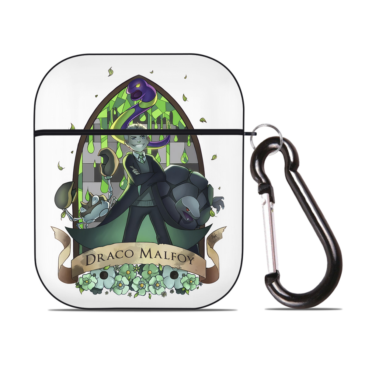 （画像用） Harry Potter ハリー・ポッターシリーズ AirPods 第2世代保護ケース ハードシェル ブラック 耐衝撃・防指紋・カラビナ付き