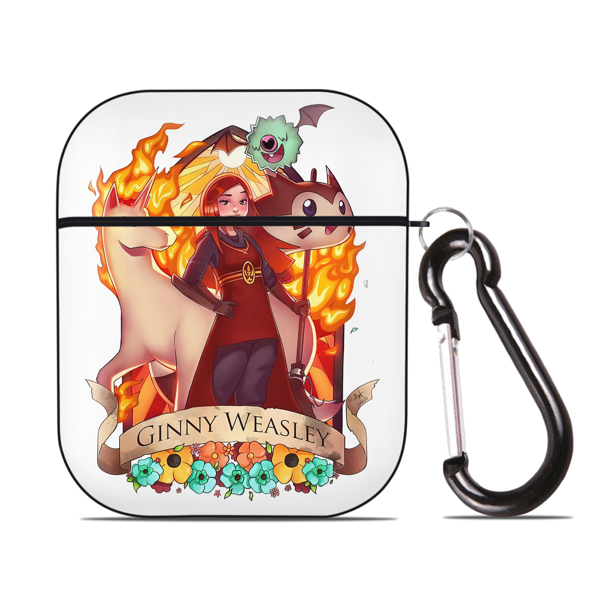 （画像用） Harry Potter ハリー・ポッターシリーズ AirPods 第2世代保護ケース ハードシェル ブラック 耐衝撃・防指紋・カラビナ付き