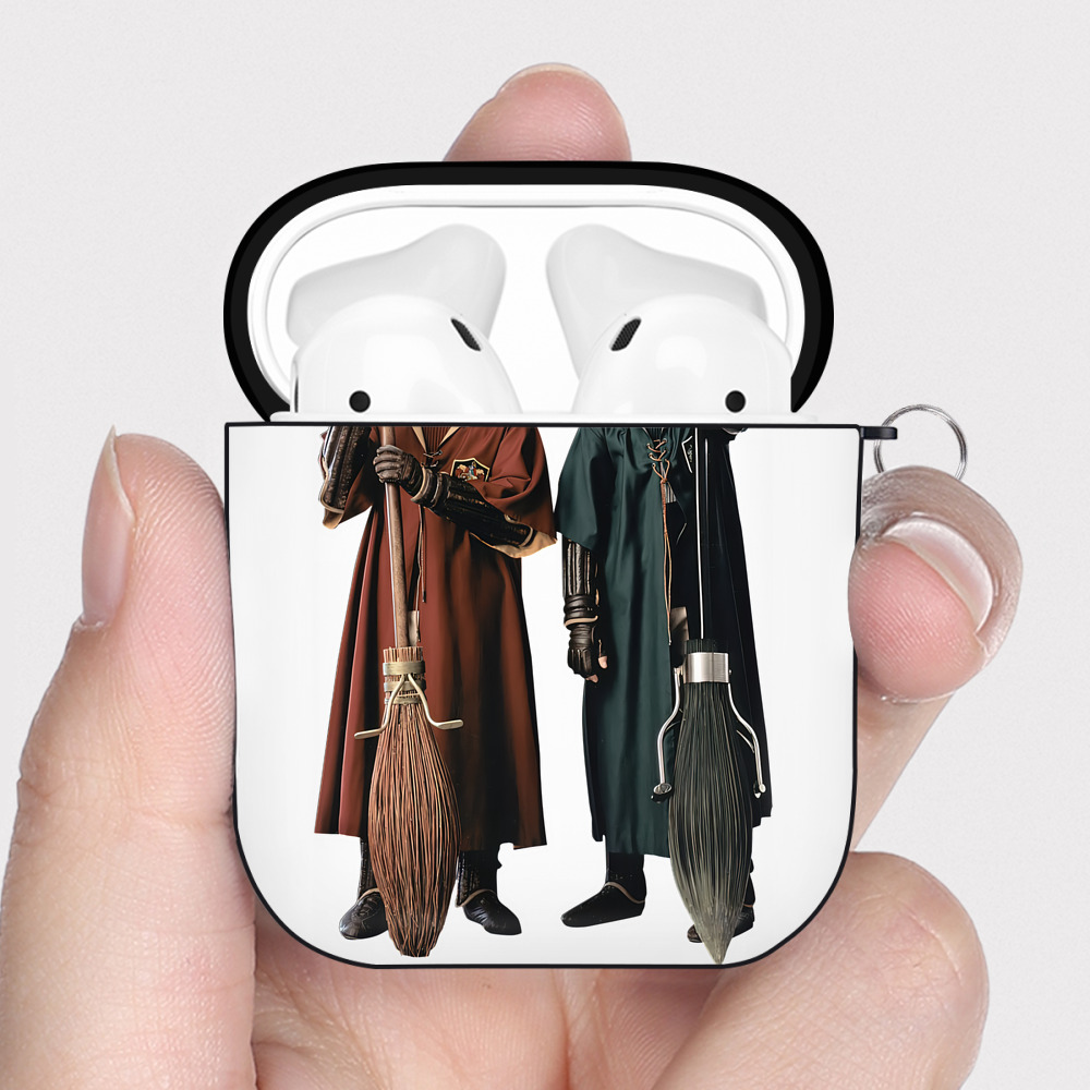 （画像用） Harry Potter ハリー・ポッターシリーズ AirPods 第2世代保護ケース ハードシェル ブラック 耐衝撃・防指紋・カラビナ付き