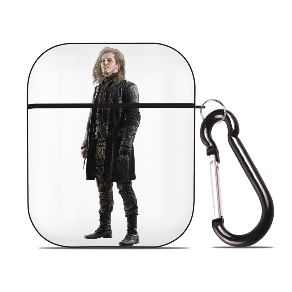 （画像用） Harry Potter ハリー・ポッターシリーズ AirPods 第2世代保護ケース ハードシェル ブラック 耐衝撃・防指紋・カラビナ付き