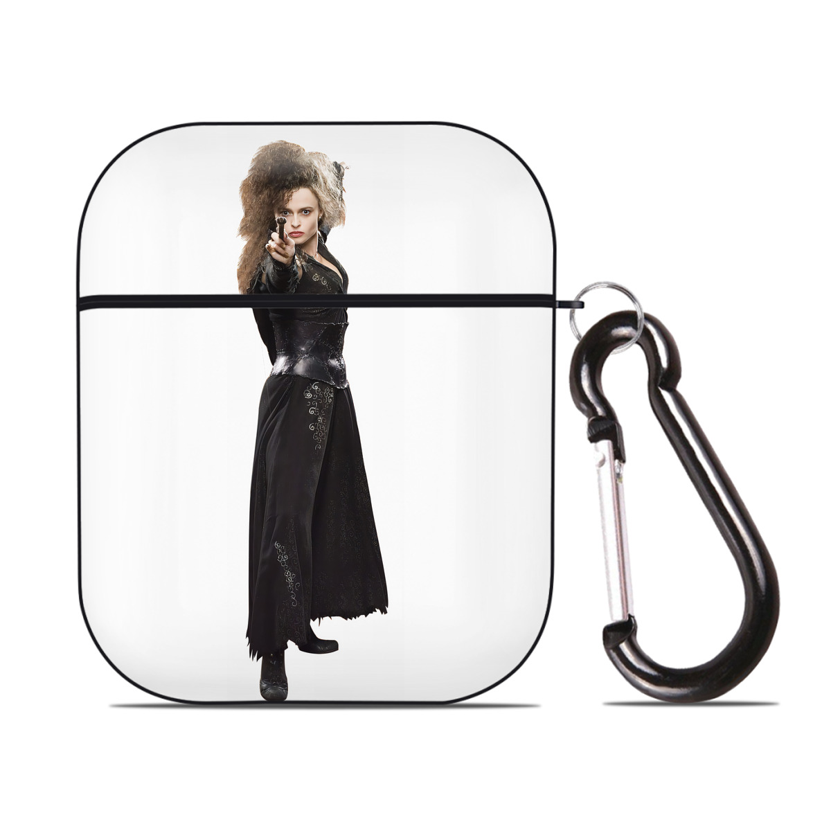 （画像用） Harry Potter ハリー・ポッターシリーズ AirPods 第2世代保護ケース ハードシェル ブラック 耐衝撃・防指紋・カラビナ付き