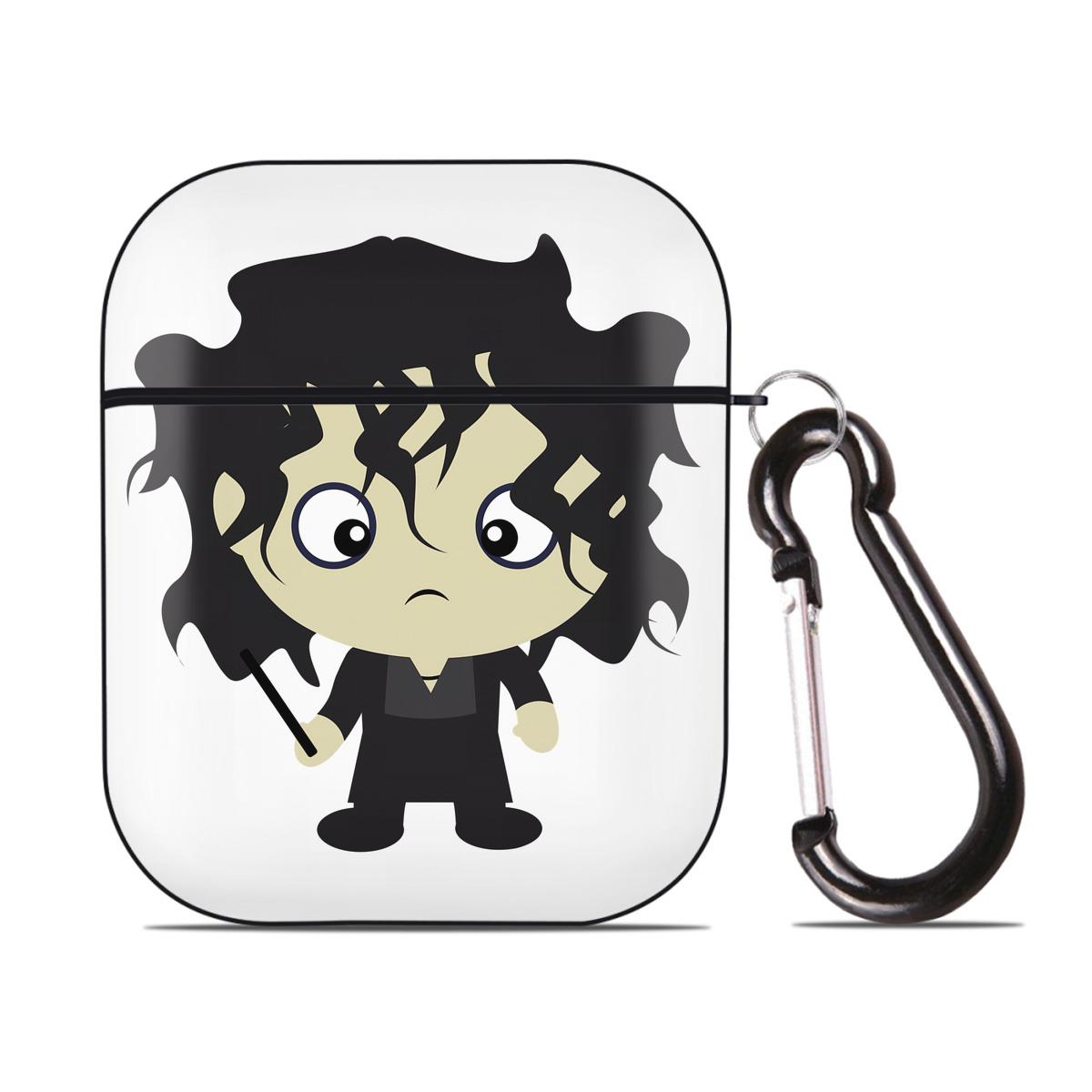 （画像用） Harry Potter ハリー・ポッターシリーズ AirPods 第2世代保護ケース ハードシェル ブラック 耐衝撃・防指紋・カラビナ付き