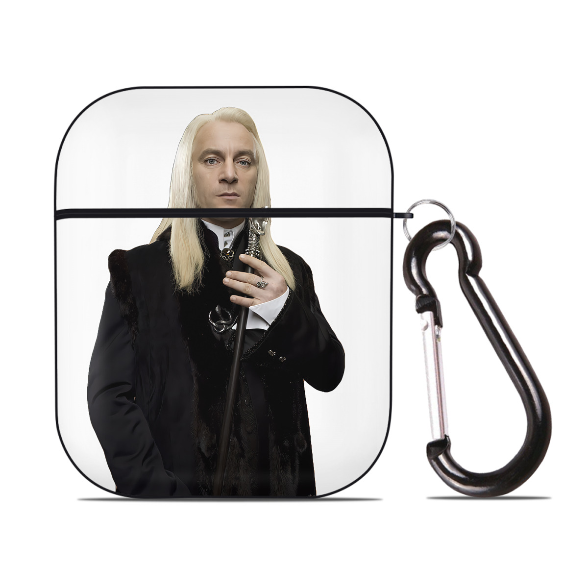 （画像用） Harry Potter ハリー・ポッターシリーズ AirPods 第2世代保護ケース ハードシェル ブラック 耐衝撃・防指紋・カラビナ付き