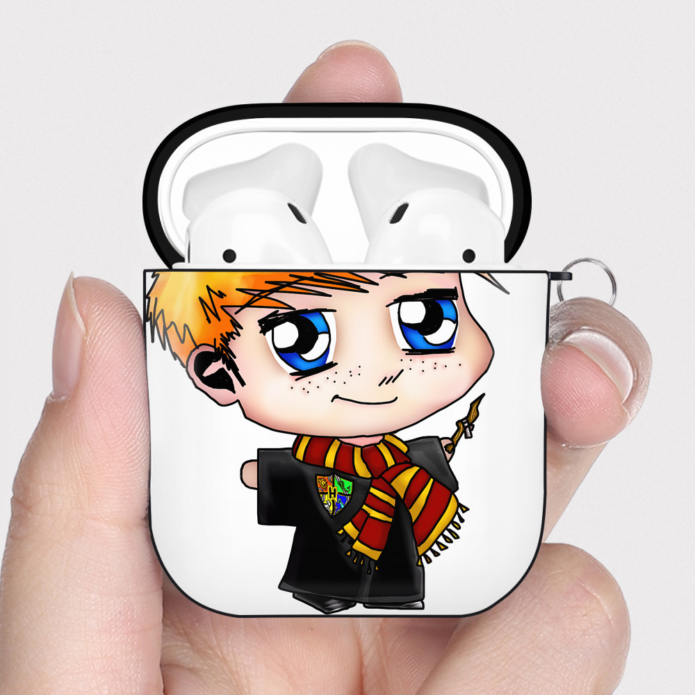 （画像用） Harry Potter ハリー・ポッターシリーズ AirPods 第2世代保護ケース ハードシェル ブラック 耐衝撃・防指紋・カラビナ付き