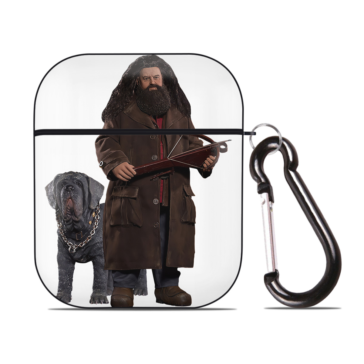（画像用） Harry Potter ハリー・ポッターシリーズ AirPods 第2世代保護ケース ハードシェル ブラック 耐衝撃・防指紋・カラビナ付き