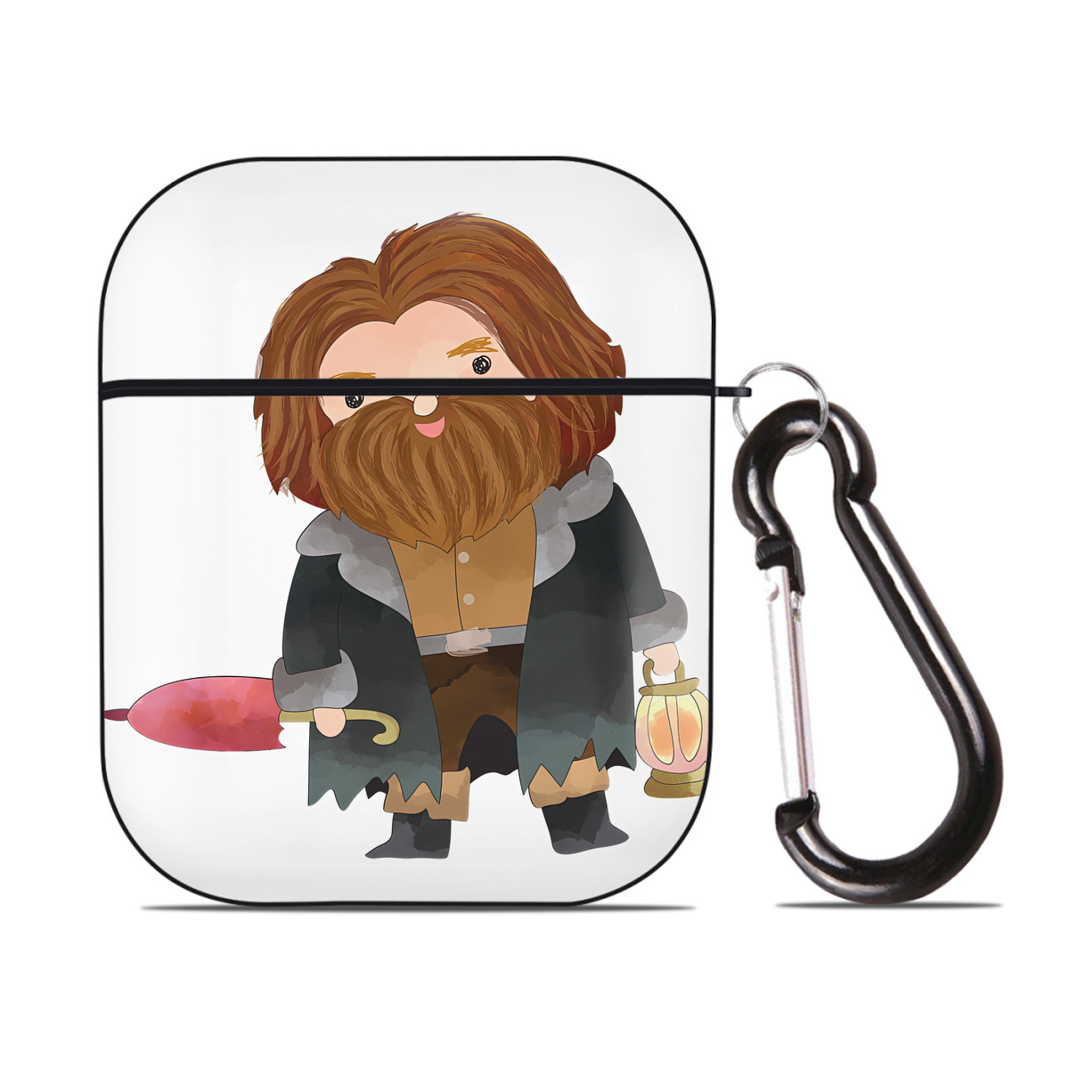 （画像用） Harry Potter ハリー・ポッターシリーズ AirPods 第2世代保護ケース ハードシェル ブラック 耐衝撃・防指紋・カラビナ付き