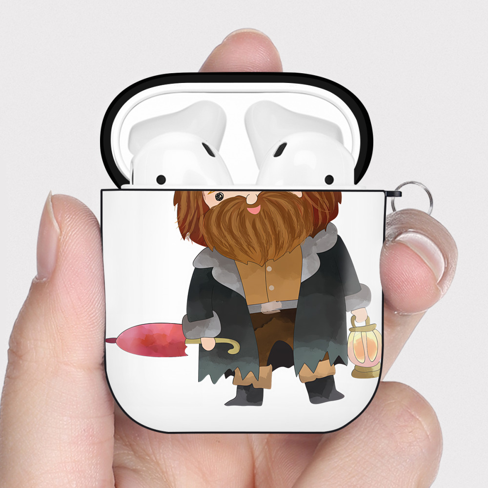 （画像用） Harry Potter ハリー・ポッターシリーズ AirPods 第2世代保護ケース ハードシェル ブラック 耐衝撃・防指紋・カラビナ付き