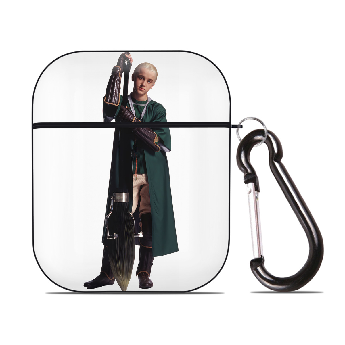 （画像用） Harry Potter ハリー・ポッターシリーズ AirPods 第2世代保護ケース ハードシェル ブラック 耐衝撃・防指紋・カラビナ付き