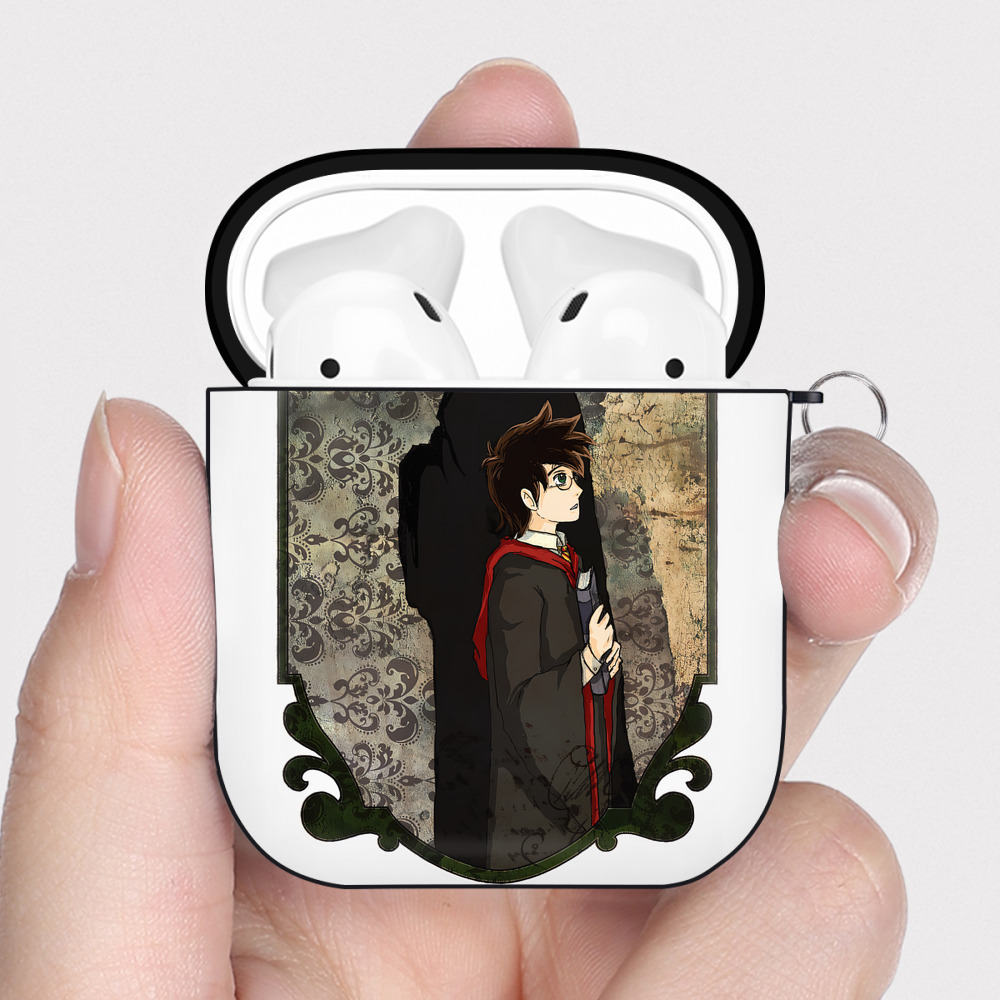 （画像用） Harry Potter ハリー・ポッターシリーズ AirPods 第2世代保護ケース ハードシェル ブラック 耐衝撃・防指紋・カラビナ付き