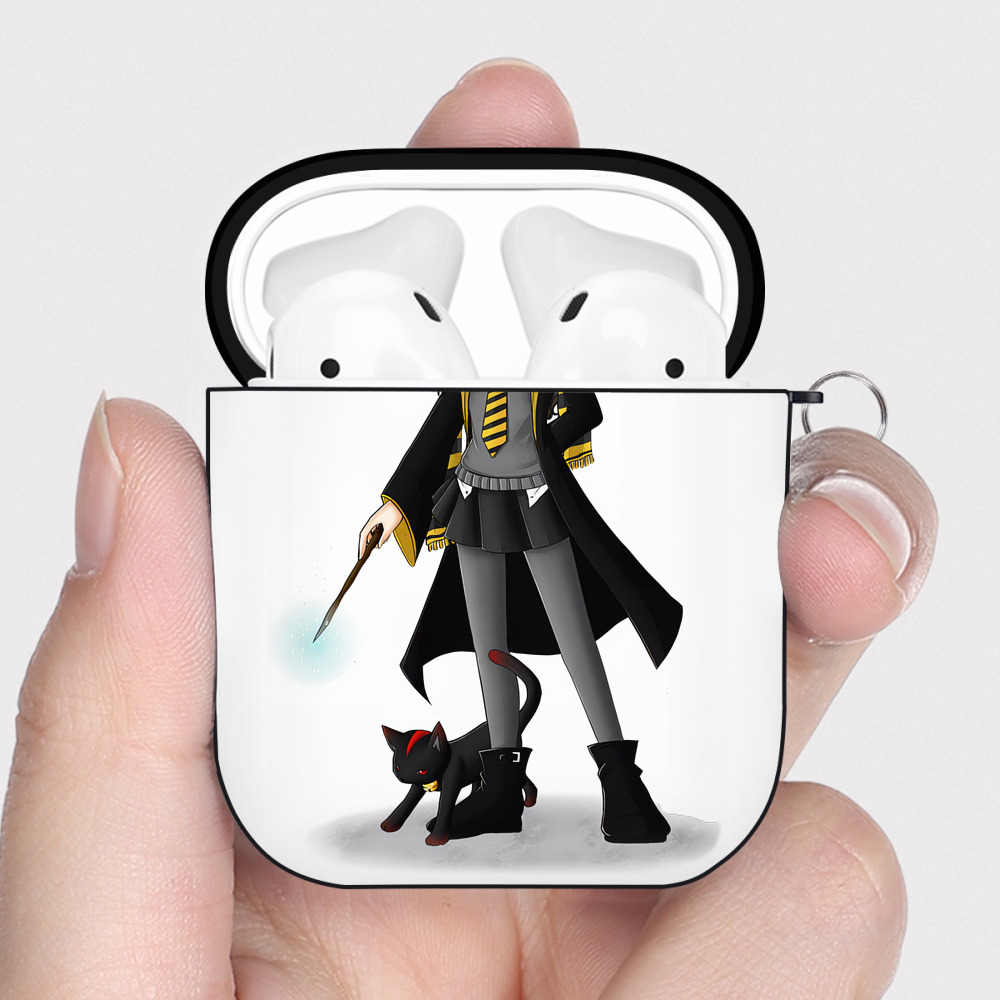 （画像用） Harry Potter ハリー・ポッターシリーズ AirPods 第2世代保護ケース ハードシェル ブラック 耐衝撃・防指紋・カラビナ付き