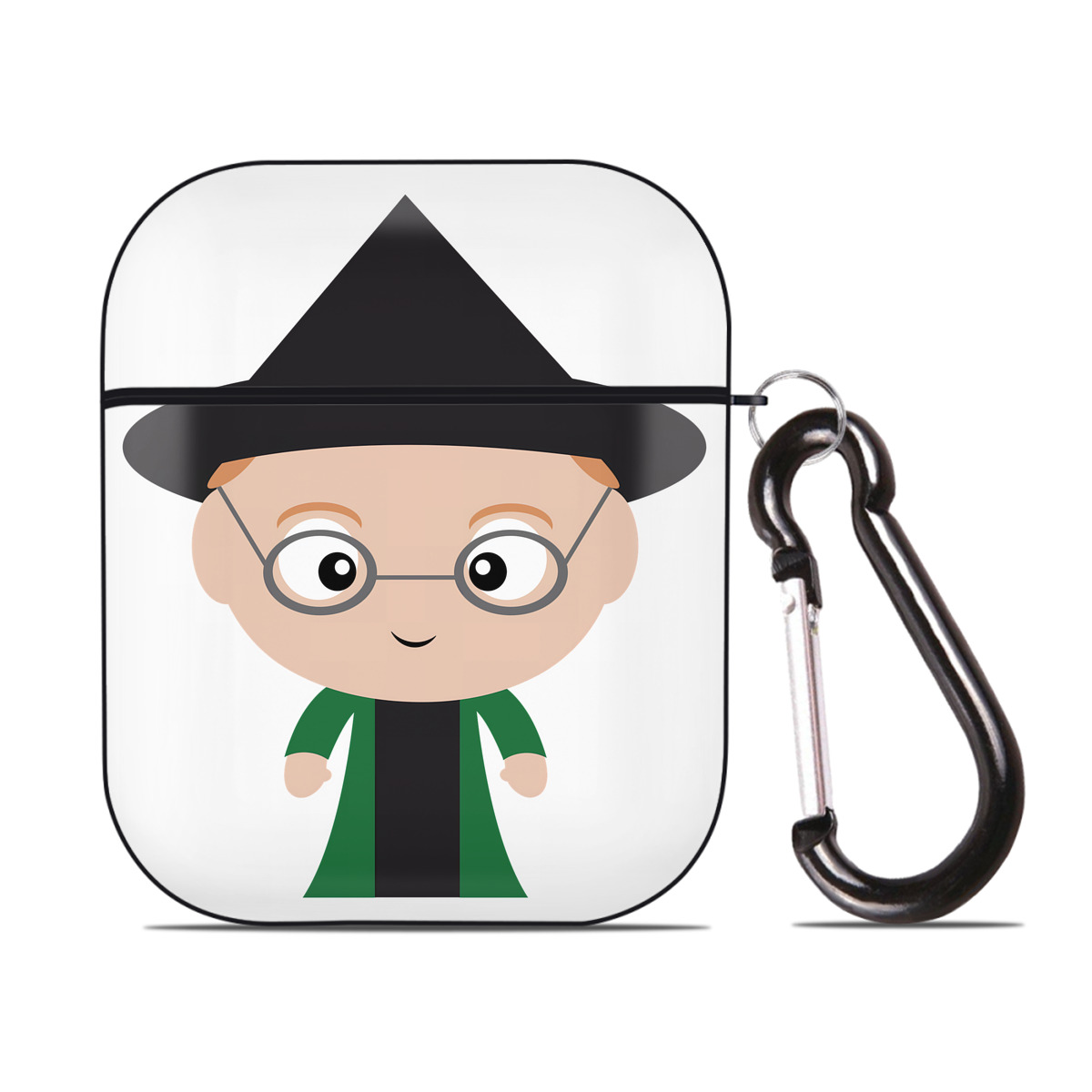 （画像用） Harry Potter ハリー・ポッターシリーズ AirPods 第2世代保護ケース ハードシェル ブラック 耐衝撃・防指紋・カラビナ付き