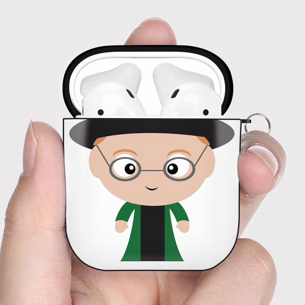 （画像用） Harry Potter ハリー・ポッターシリーズ AirPods 第2世代保護ケース ハードシェル ブラック 耐衝撃・防指紋・カラビナ付き