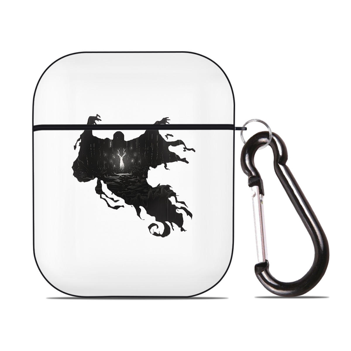 （画像用） Harry Potter ハリー・ポッターシリーズ AirPods 第2世代保護ケース ハードシェル ブラック 耐衝撃・防指紋・カラビナ付き