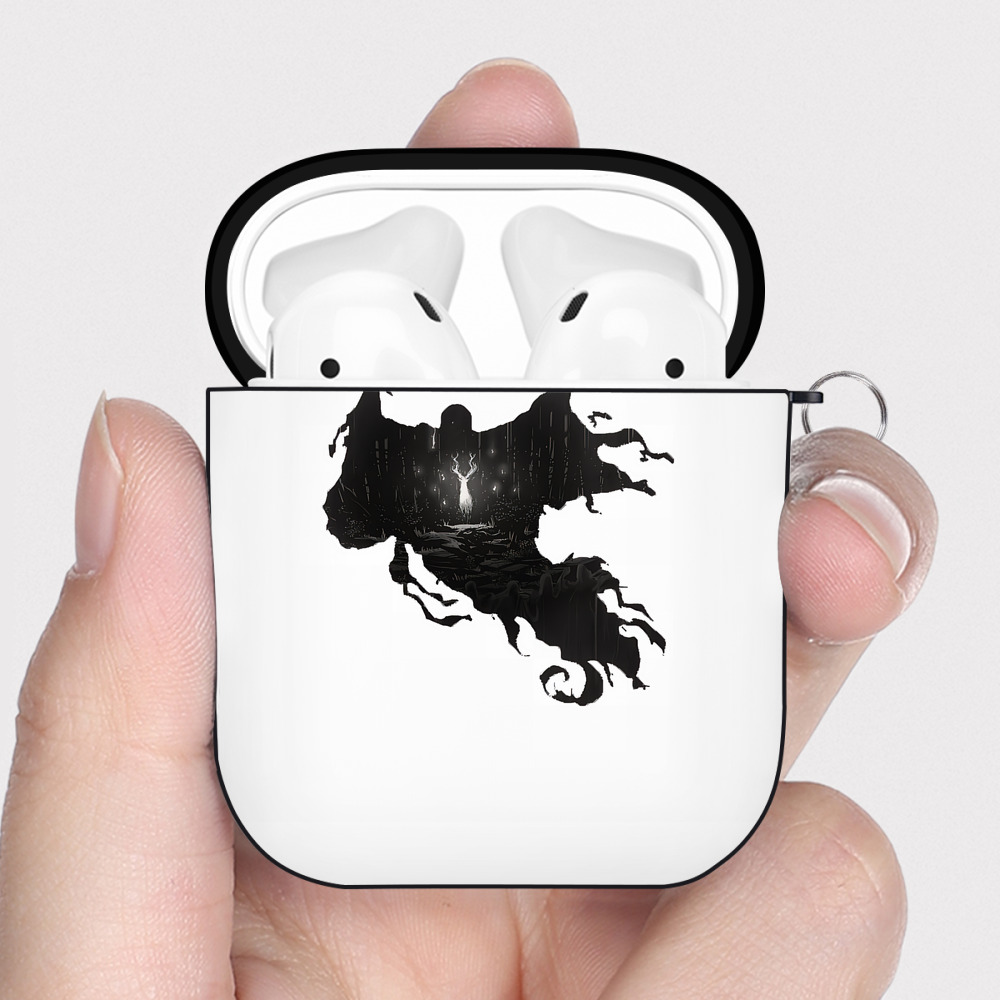 （画像用） Harry Potter ハリー・ポッターシリーズ AirPods 第2世代保護ケース ハードシェル ブラック 耐衝撃・防指紋・カラビナ付き