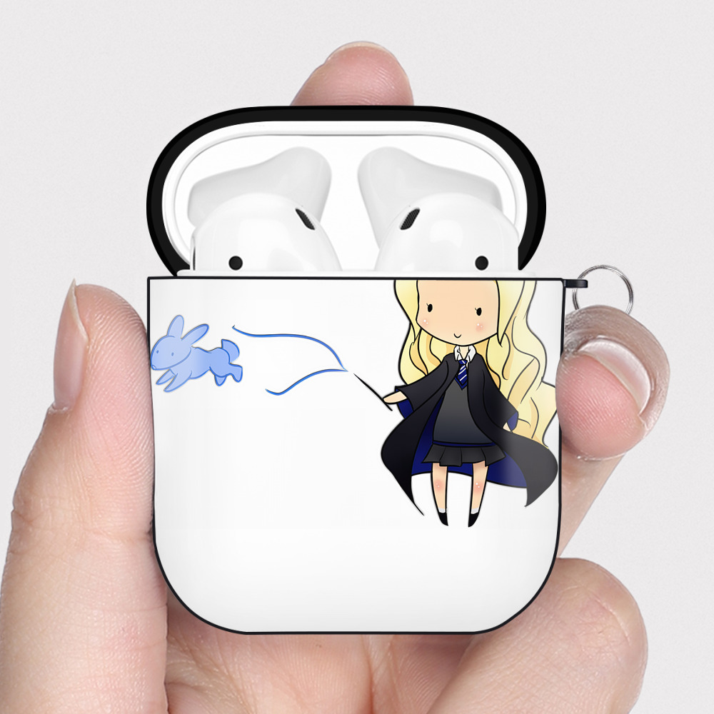 （画像用） Harry Potter ハリー・ポッターシリーズ AirPods 第2世代保護ケース ハードシェル ブラック 耐衝撃・防指紋・カラビナ付き