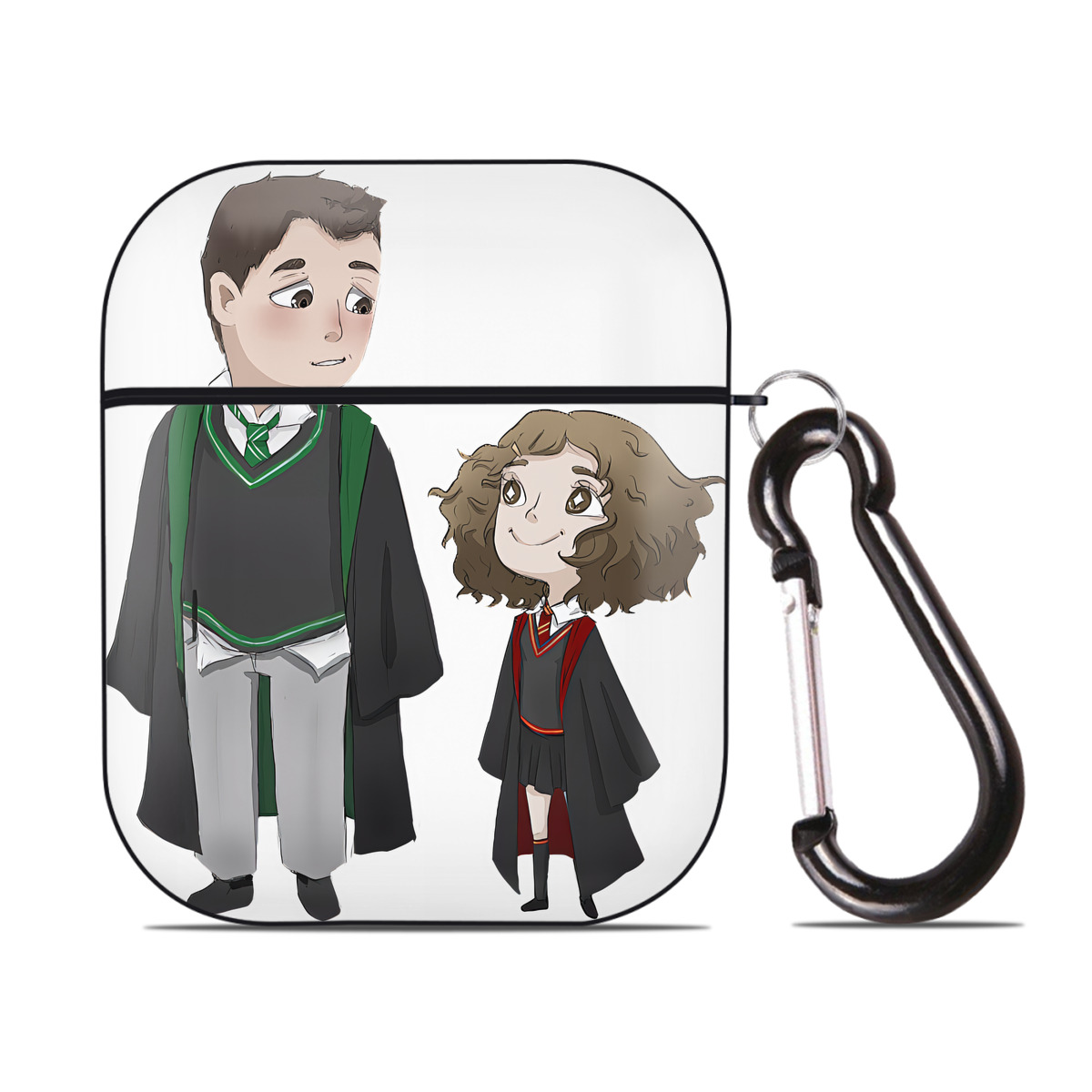 （画像用） Harry Potter ハリー・ポッターシリーズ AirPods 第2世代保護ケース ハードシェル ブラック 耐衝撃・防指紋・カラビナ付き