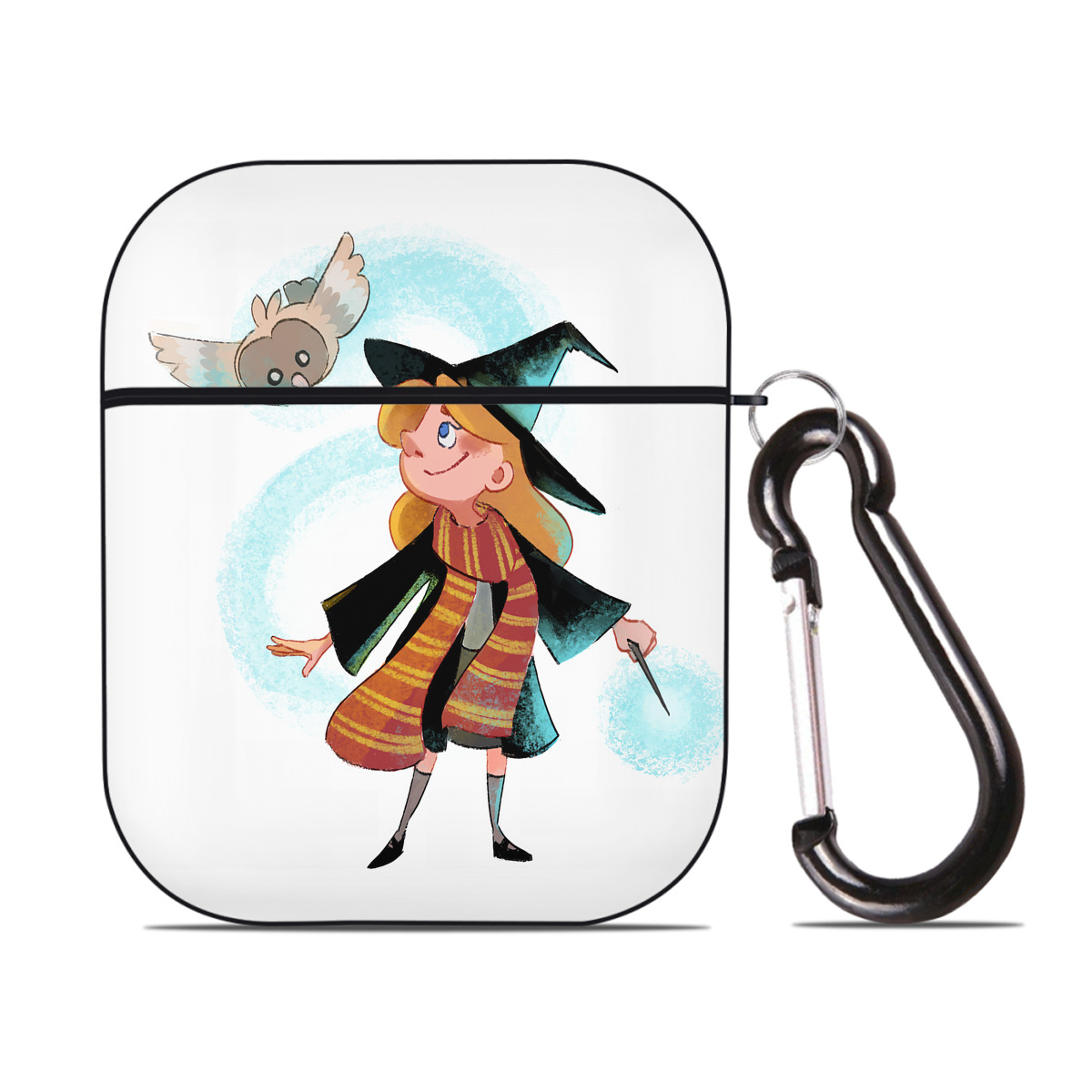 （画像用） Harry Potter ハリー・ポッターシリーズ AirPods 第2世代保護ケース ハードシェル ブラック 耐衝撃・防指紋・カラビナ付き