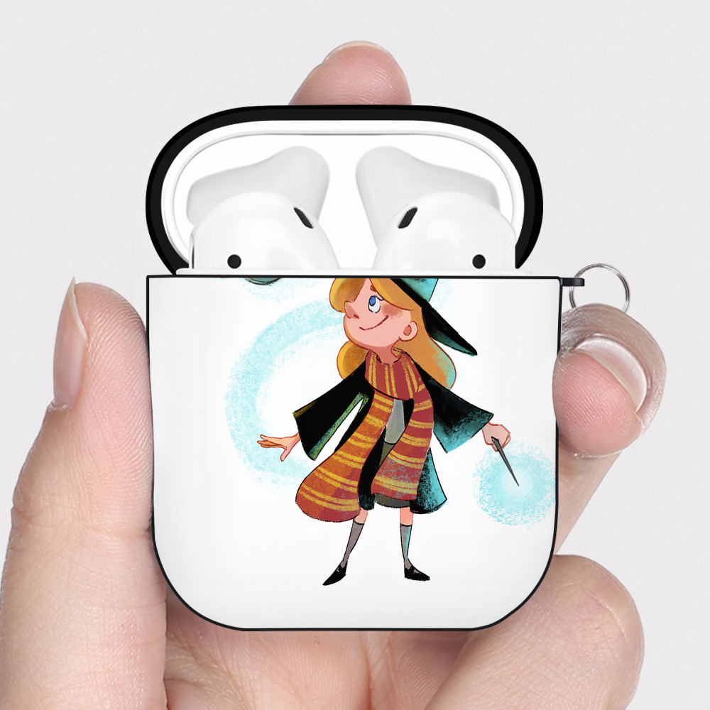 （画像用） Harry Potter ハリー・ポッターシリーズ AirPods 第2世代保護ケース ハードシェル ブラック 耐衝撃・防指紋・カラビナ付き