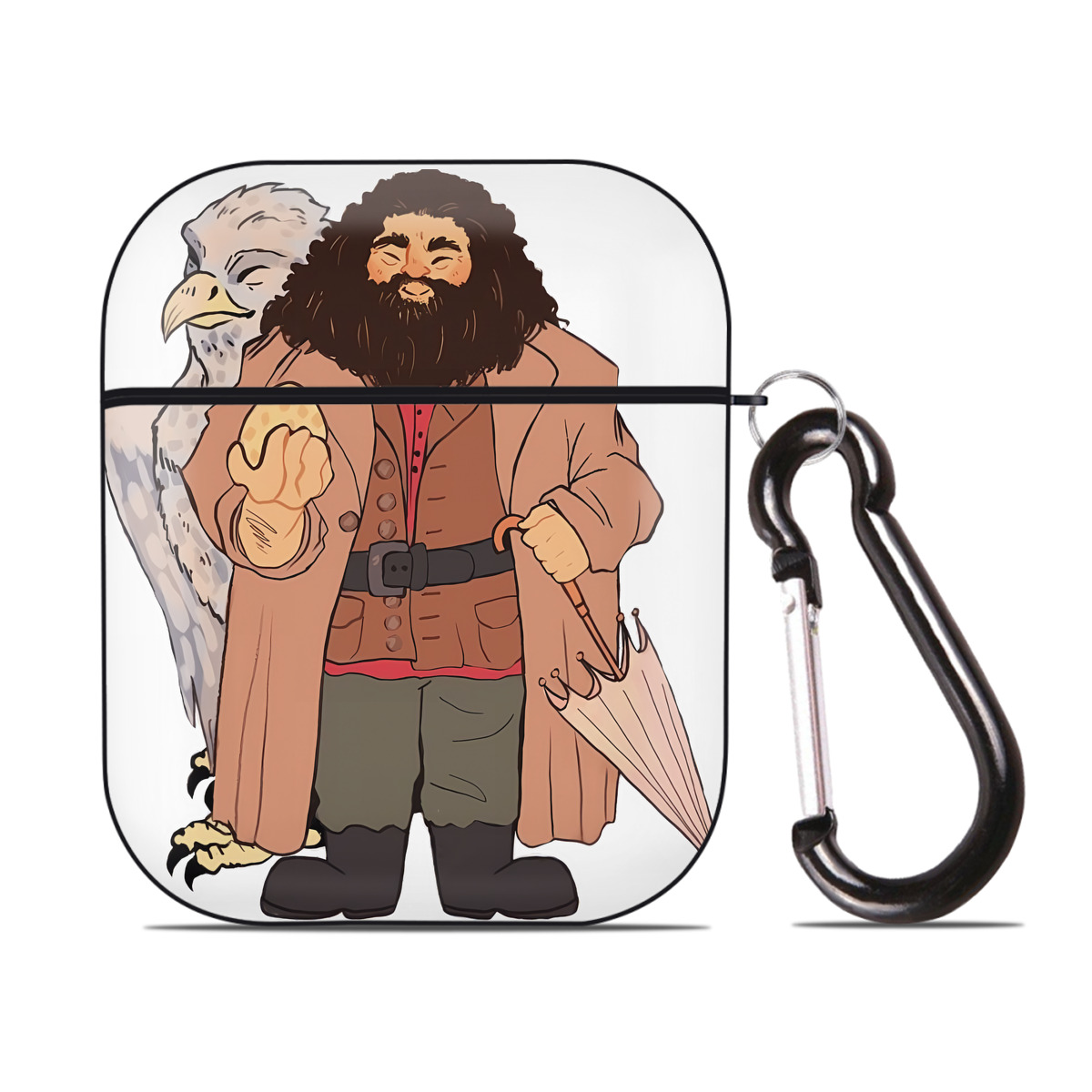（画像用） Harry Potter ハリー・ポッターシリーズ AirPods 第2世代保護ケース ハードシェル ブラック 耐衝撃・防指紋・カラビナ付き