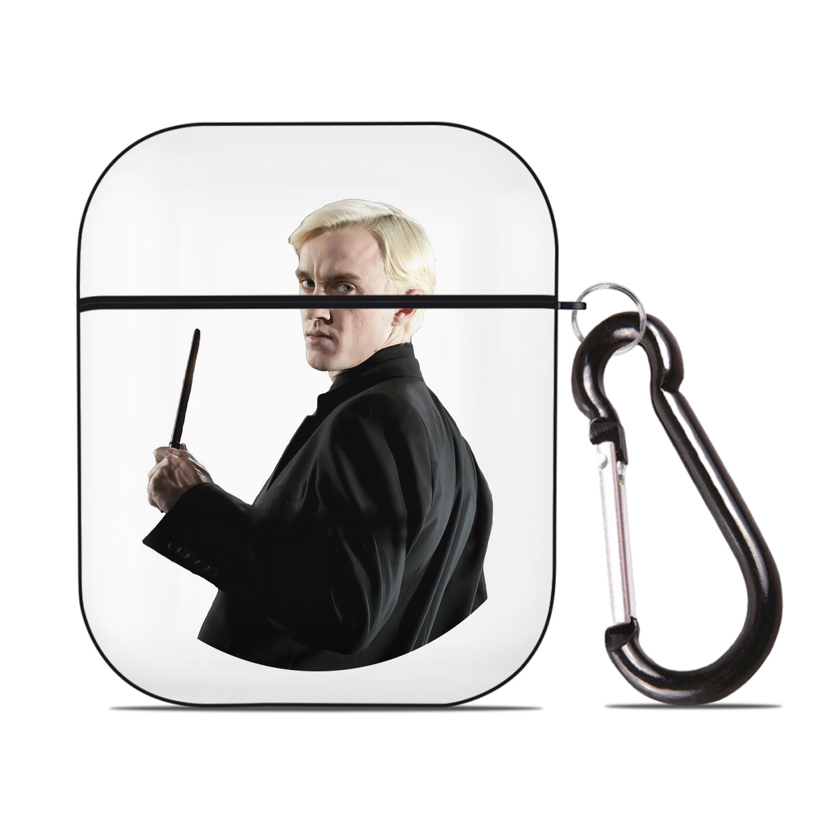（画像用） Harry Potter ハリー・ポッターシリーズ AirPods 第2世代保護ケース ハードシェル ブラック 耐衝撃・防指紋・カラビナ付き