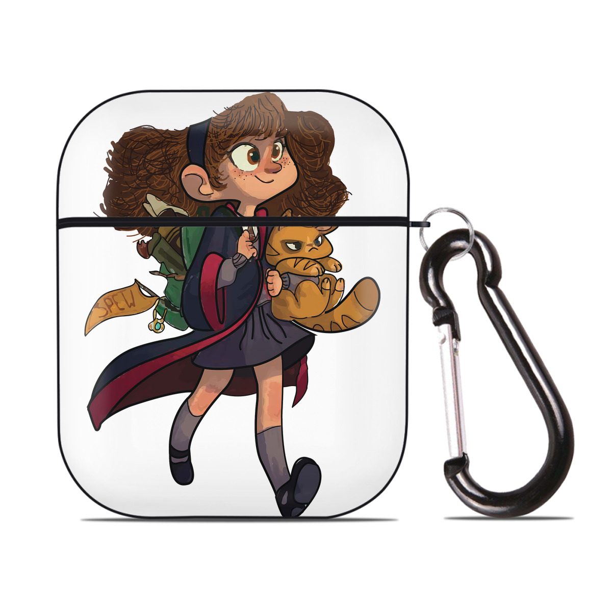 （画像用） Harry Potter ハリー・ポッターシリーズ AirPods 第2世代保護ケース ハードシェル ブラック 耐衝撃・防指紋・カラビナ付き