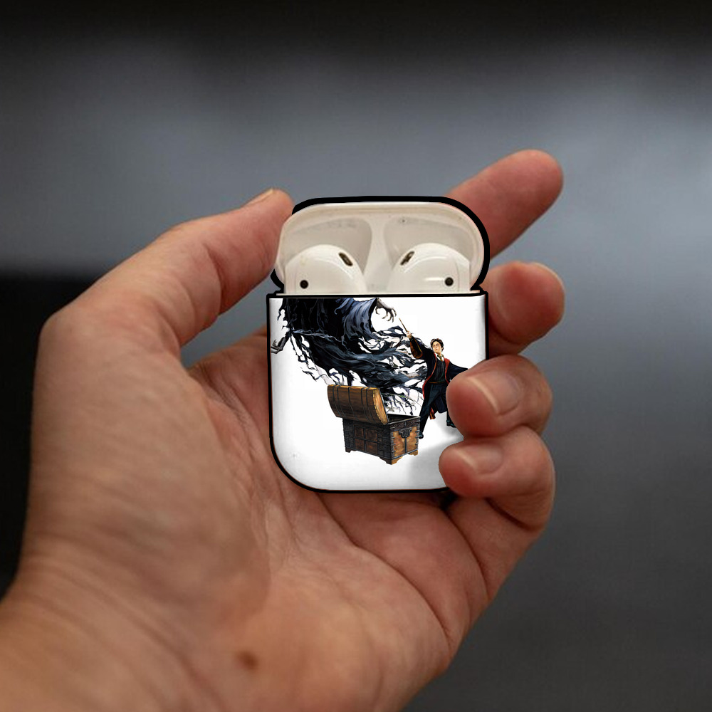 Harry Potter ハリー・ポッターシリーズ AirPods 第2世代保護ケース ハードシェル ブラック 耐衝撃・防指紋・カラビナ付き