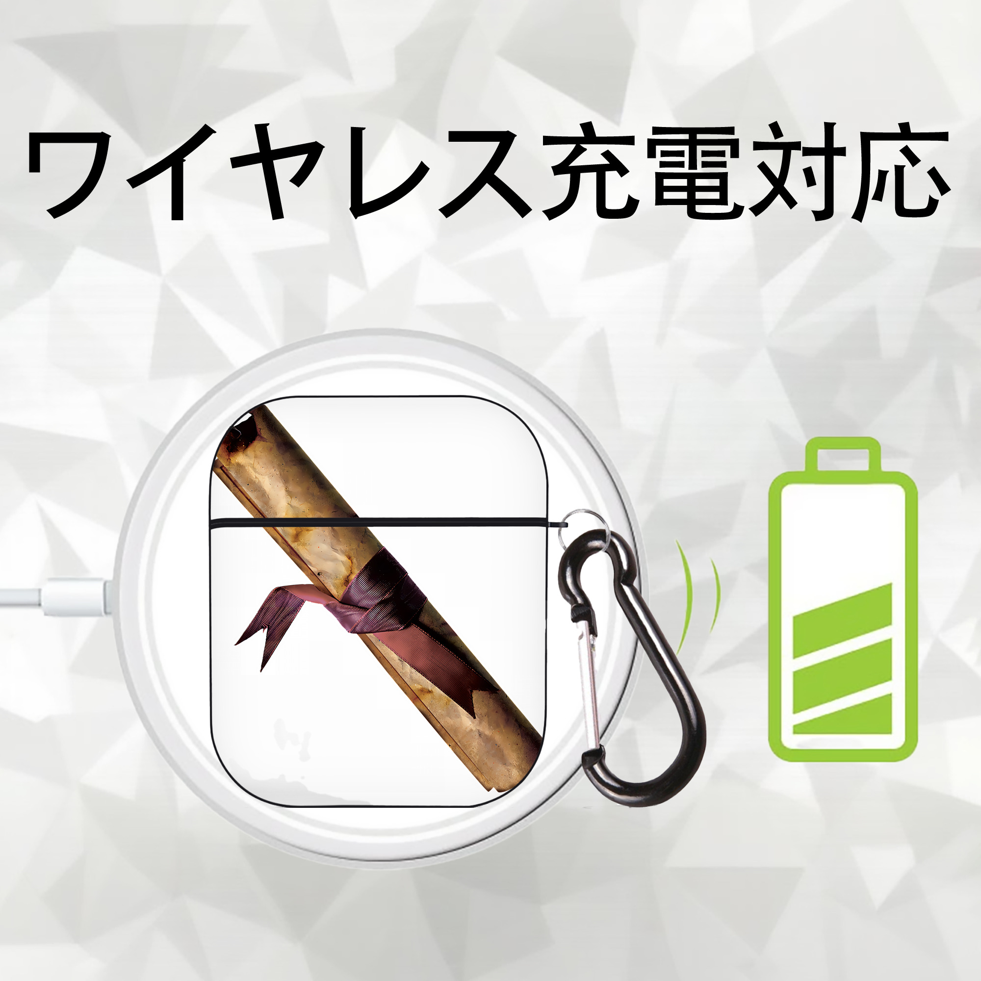 Harry Potter ハリー・ポッターシリーズ AirPods 第2世代保護ケース ハードシェル ブラック 耐衝撃・防指紋・カラビナ付き