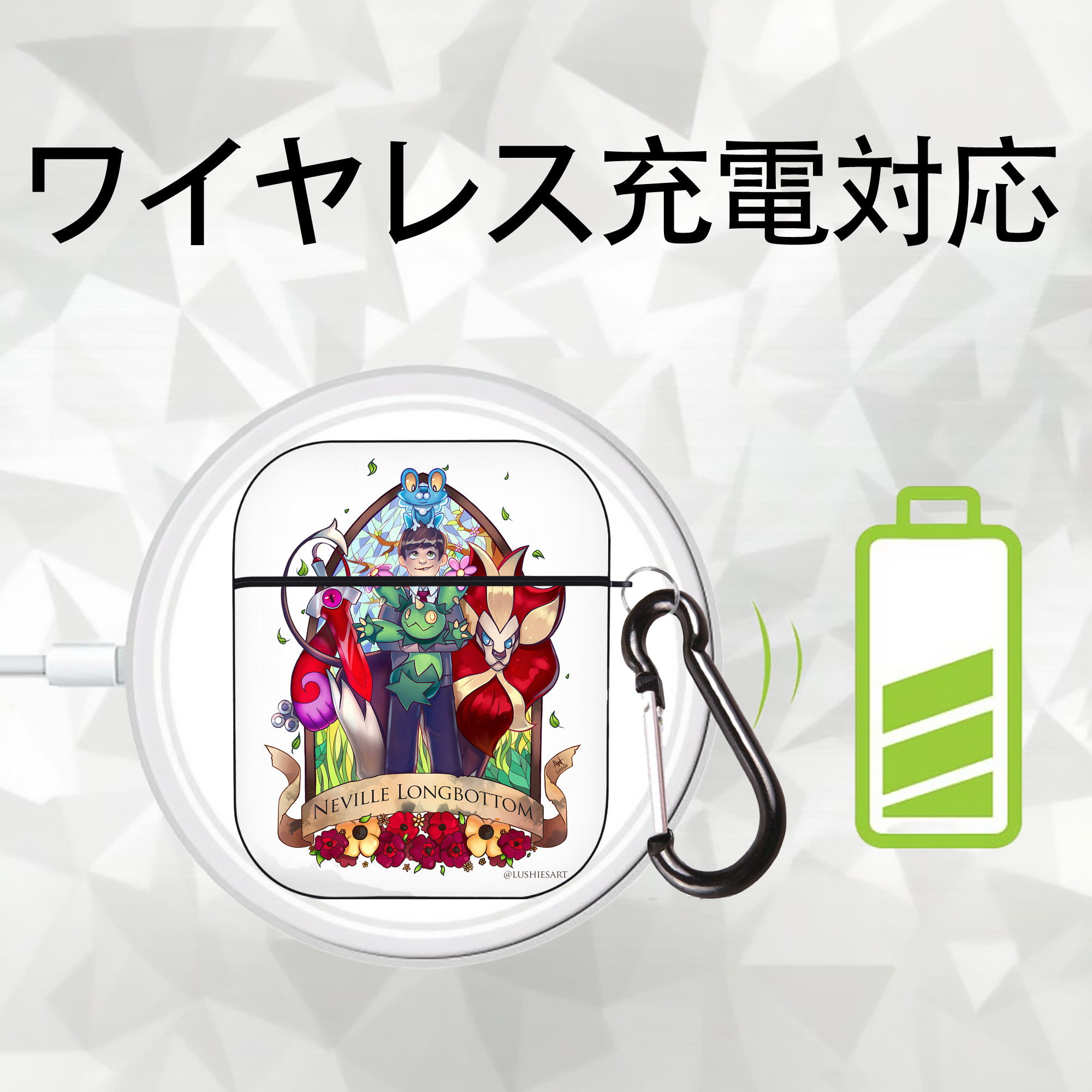 Harry Potter ハリー・ポッターシリーズ AirPods 第2世代保護ケース ハードシェル ブラック 耐衝撃・防指紋・カラビナ付き
