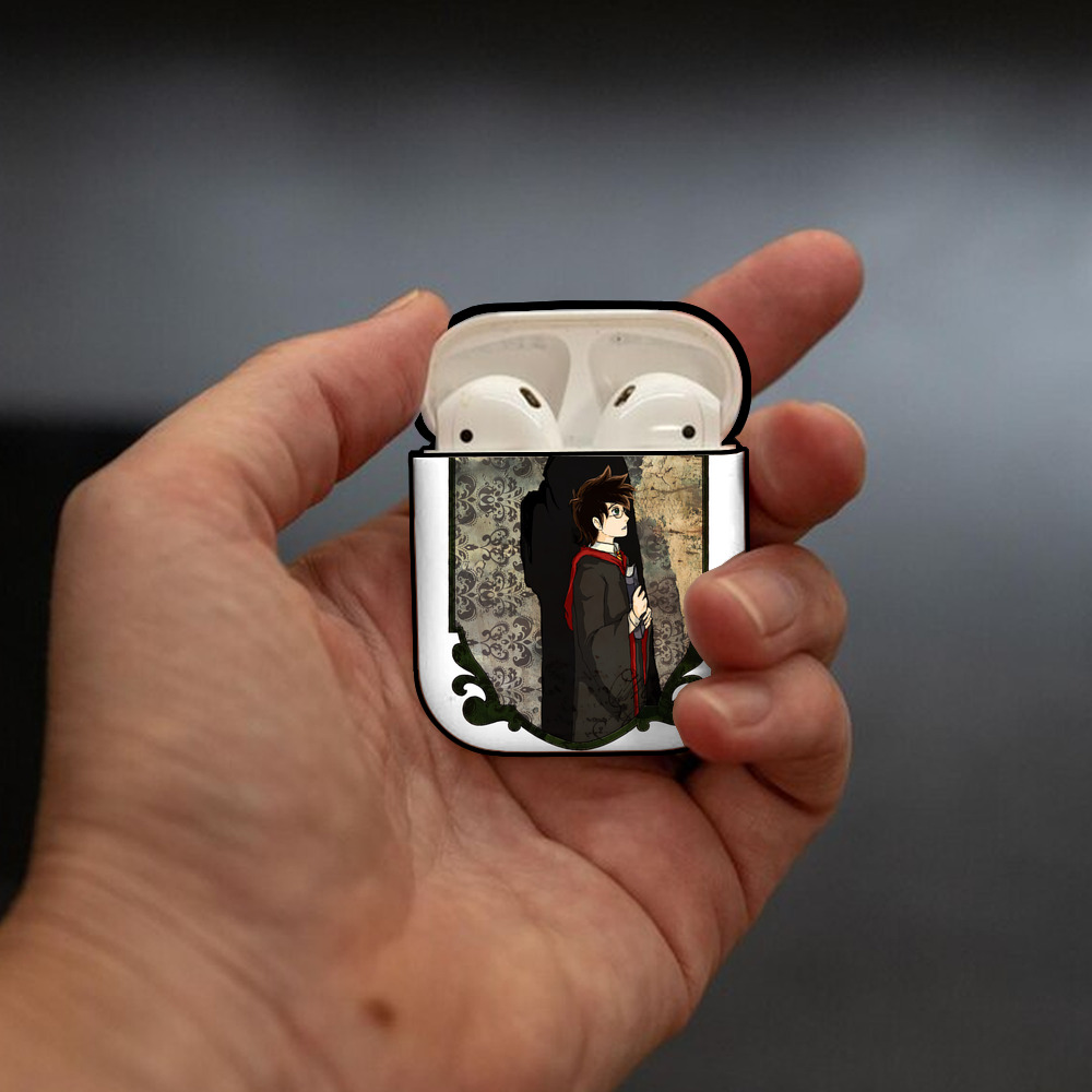 Harry Potter ハリー・ポッターシリーズ AirPods 第2世代保護ケース ハードシェル ブラック 耐衝撃・防指紋・カラビナ付き